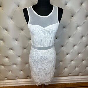 Shop WTD Elegant White Lace Dress Size L